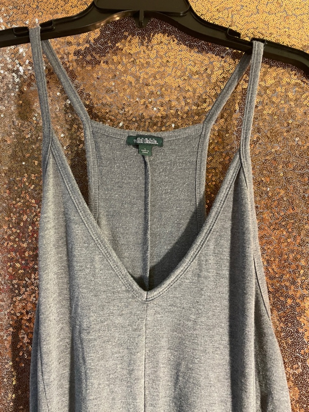 wild fable Steel Gray V-Neck Relaxed Jumpsuit with Pockets - Picture 2 of 11